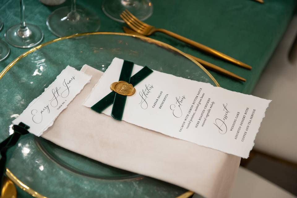 Table settings and stationary