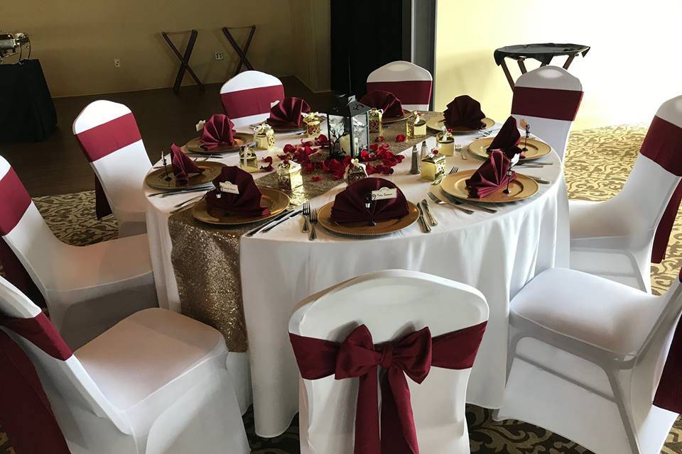 Maroon chair bows