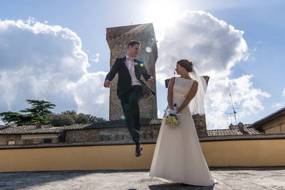 Groom jumping