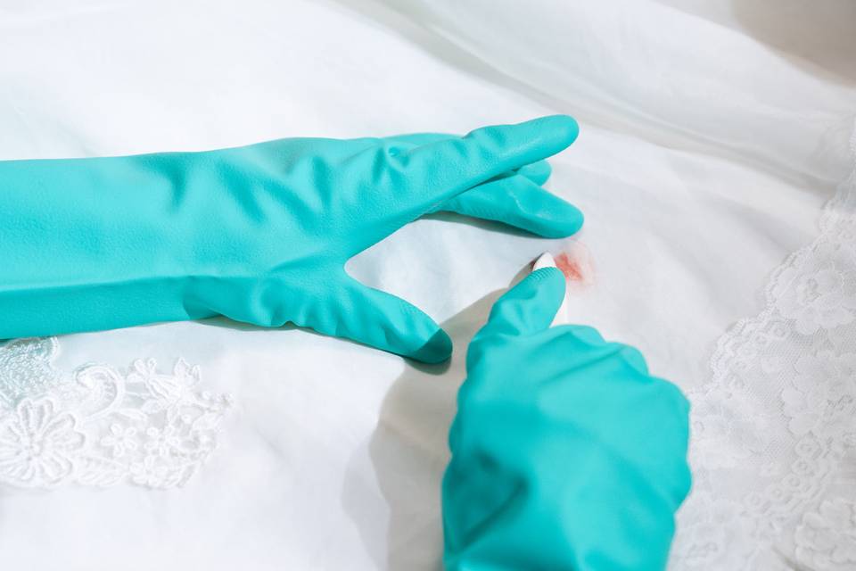 Cleaning a gown