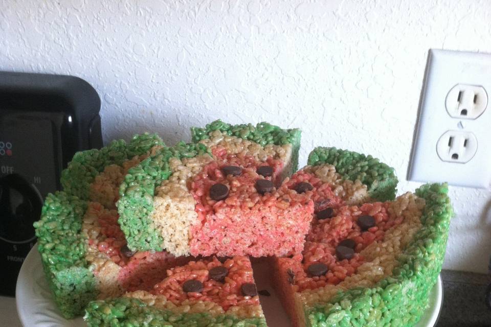 Watermelon Rice Krispy Treats