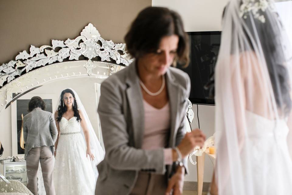 Bride is getting ready