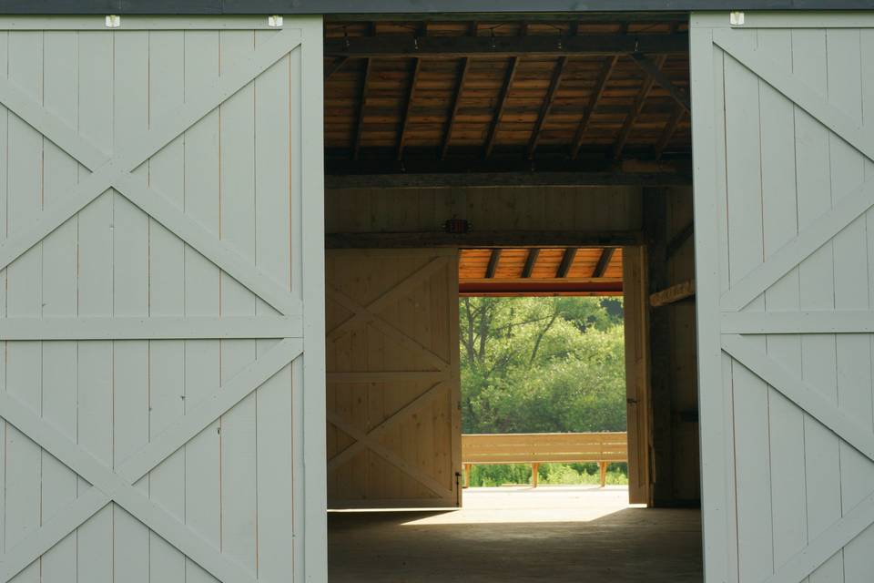 Through the barn doors