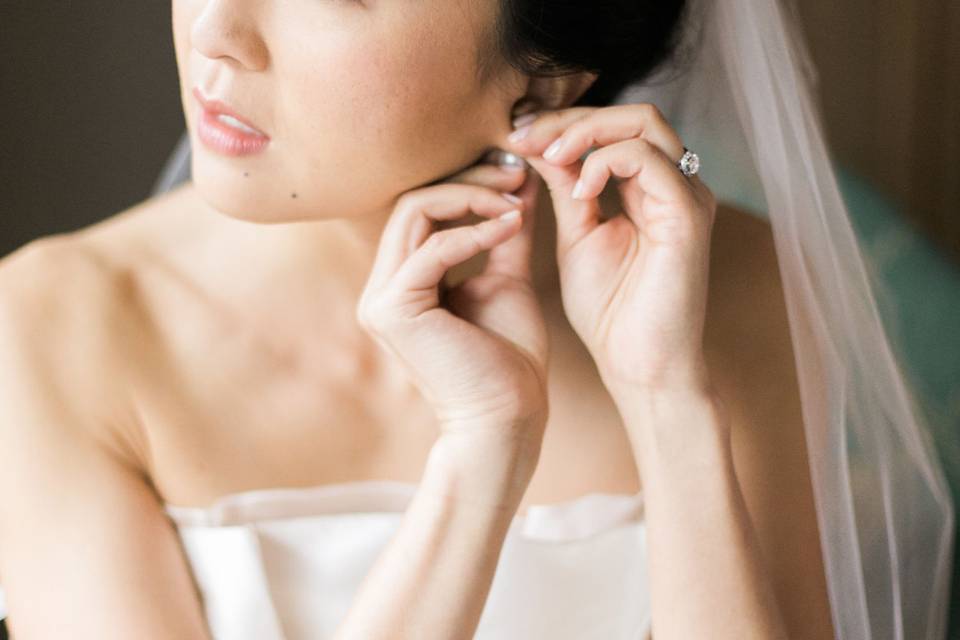 Bride getting ready