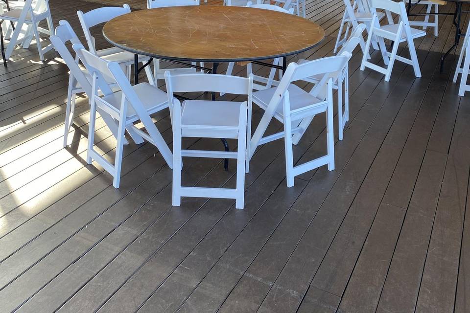 Tables and chairs