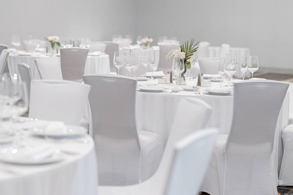 All White Wedding Setup