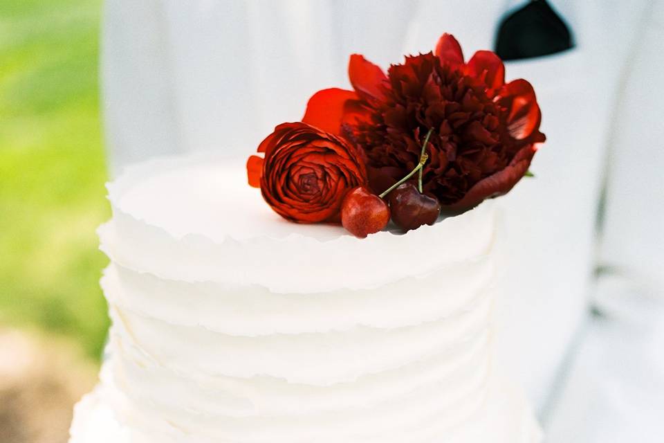 White and red arrangement