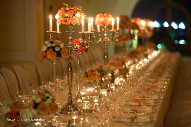 Candle lights and floral decor