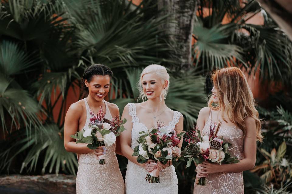 The bride with friends