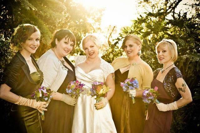 Bride and bridesmaids