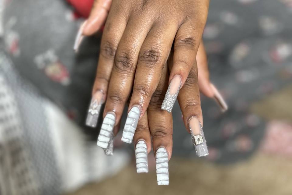 Nails for bride & bridesmaid