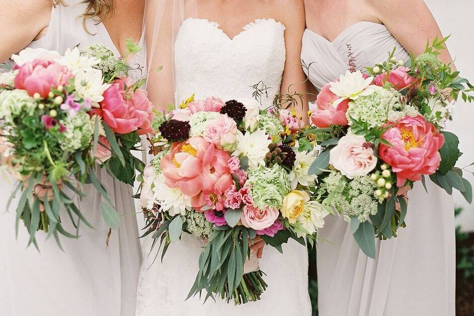 Ladies holding flowers