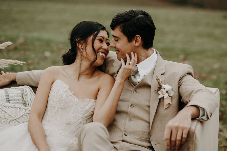 Newlyweds at Tin Roof Barn