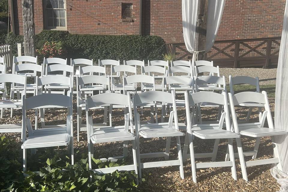 Chair set up outside