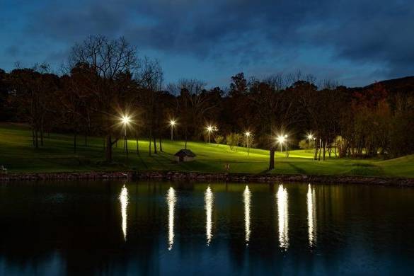 Grounds at night