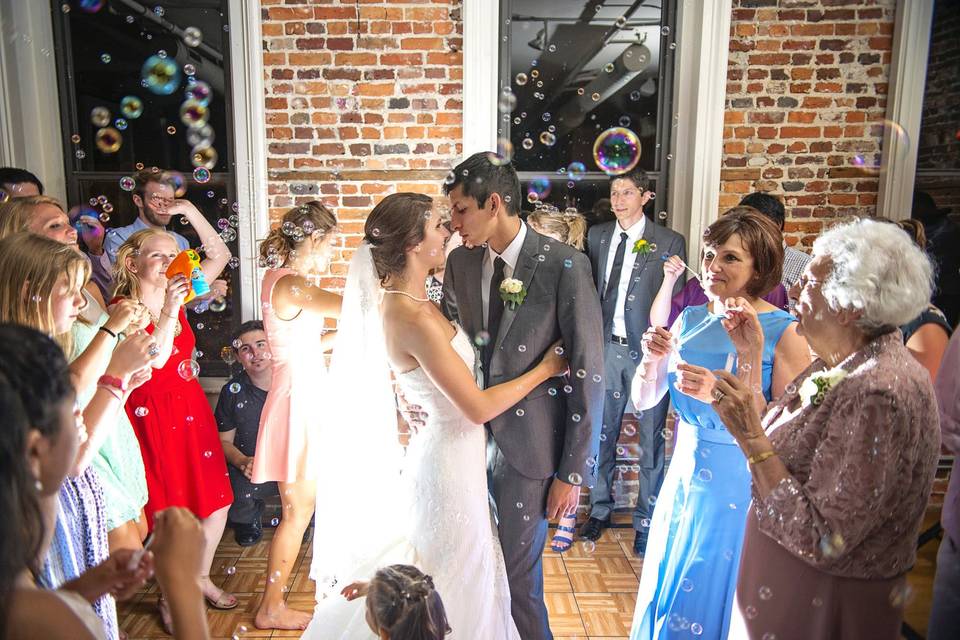 Sharing their first dance as newlyweds
