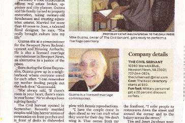 The Honorable Michael Kuzma,Justice of the Peace, Marriage Commissioner/Officiate