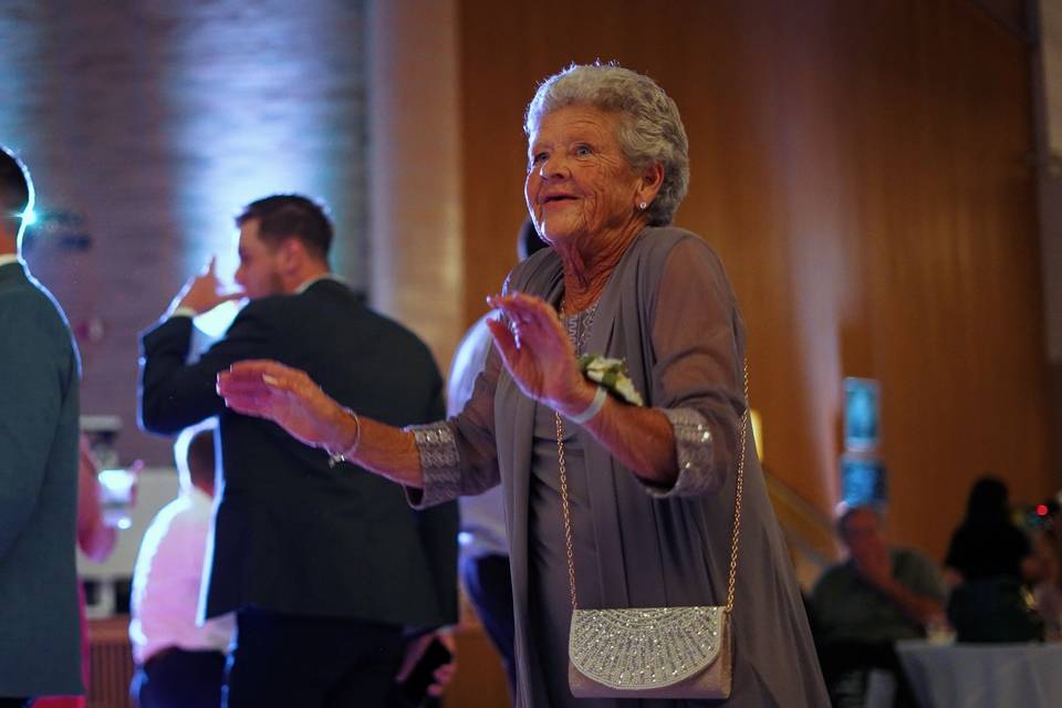 Grandma dancing at reception