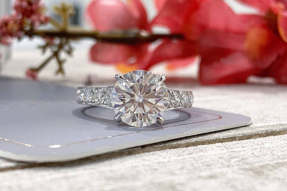 3ct Moissanite & Diamond Ring