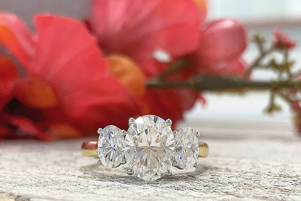 3 Stone Moissanite RIng