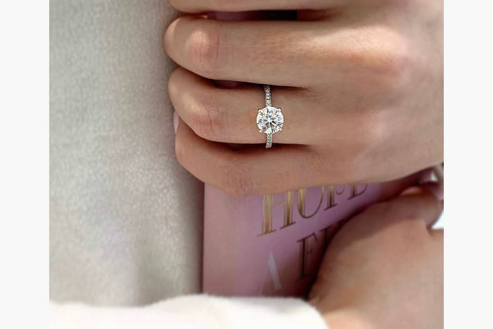 2ct Round Moissanite & Dia