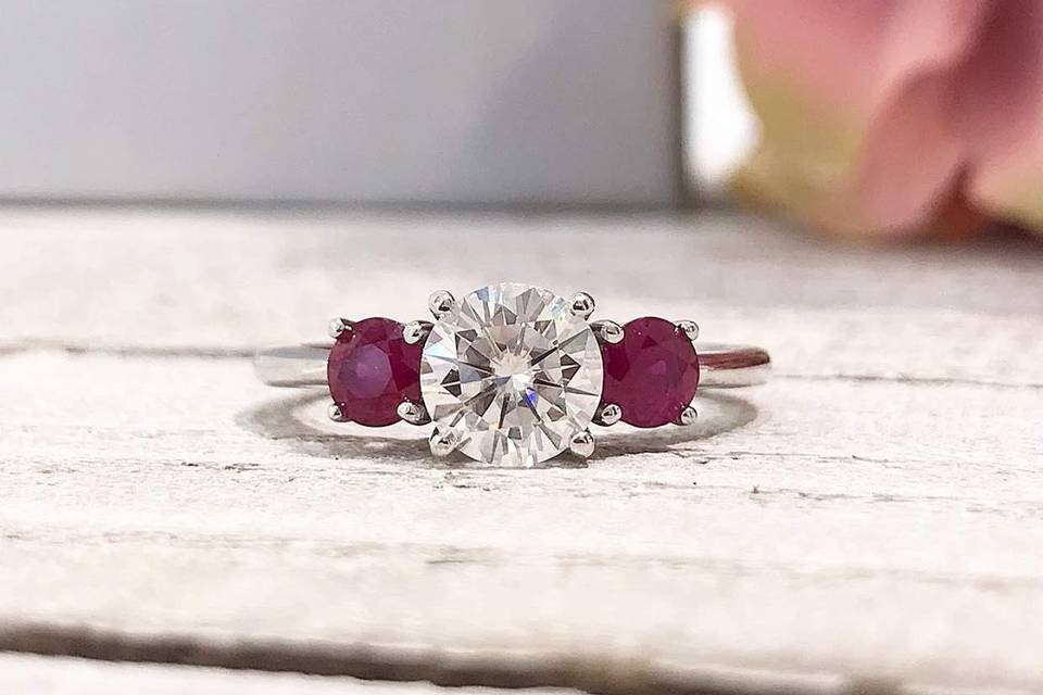 Ruby and Moissanite