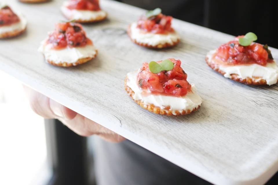 Strawberry pretzel crostini