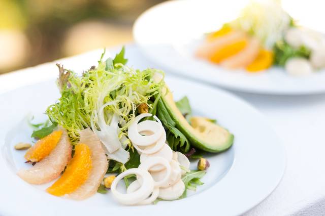 Healthy salad with avocado