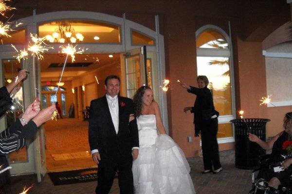 Wedding exit at scenic hills country club