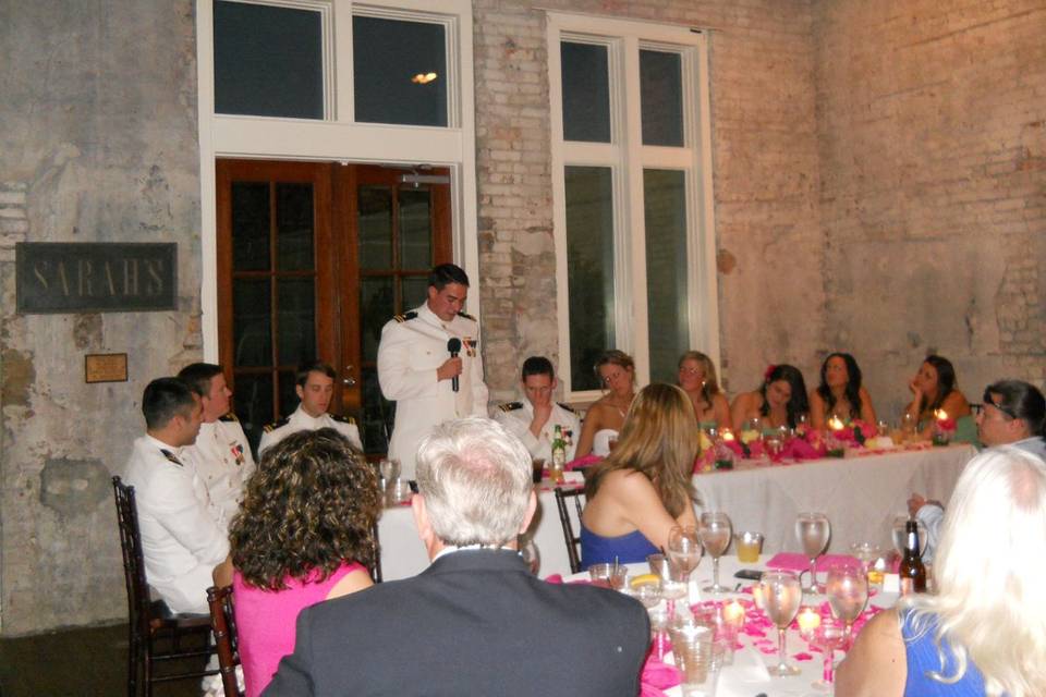 Best man making the toast at reception at 511 s. Palafox