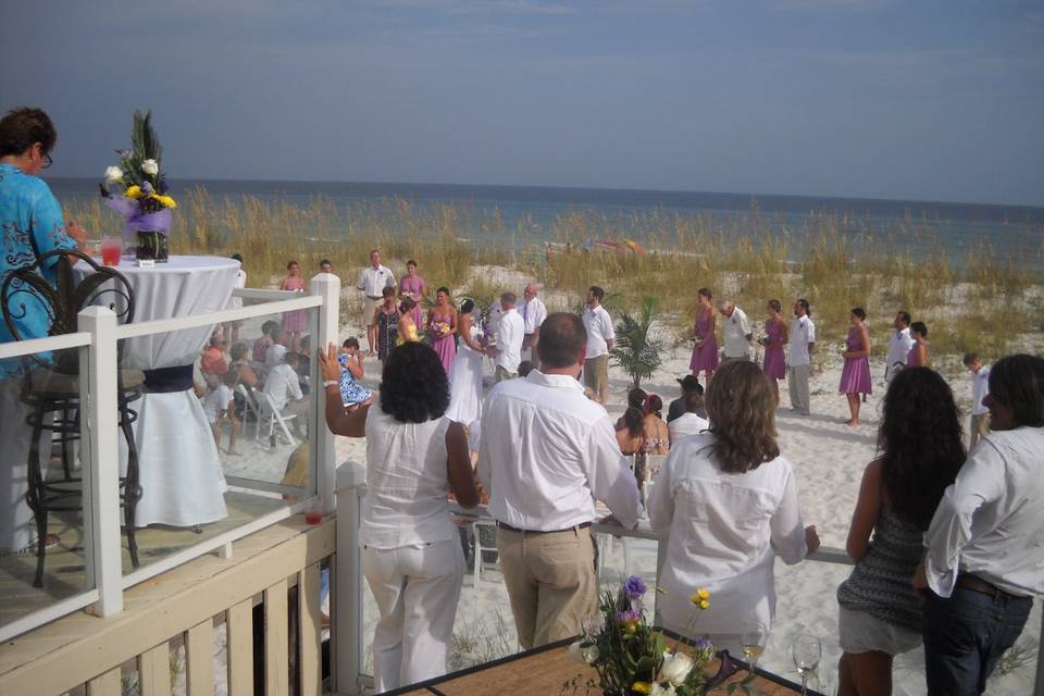 Beach wedding ceremony