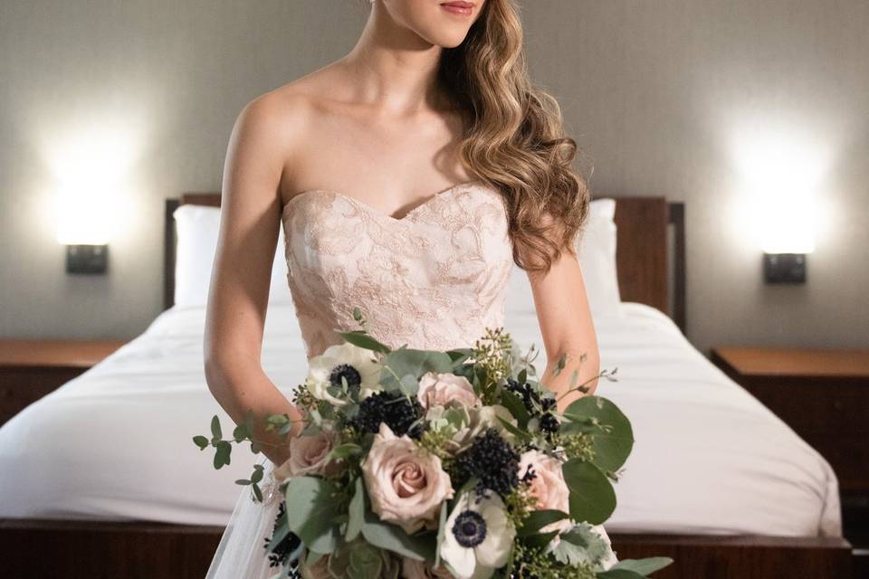 Bride in suite