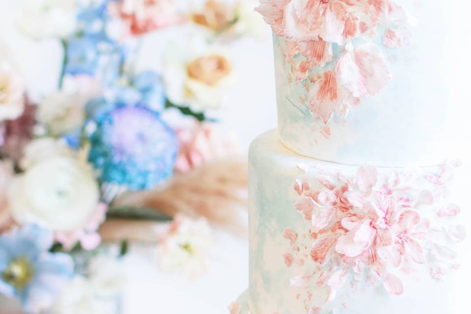 Hand painted cake