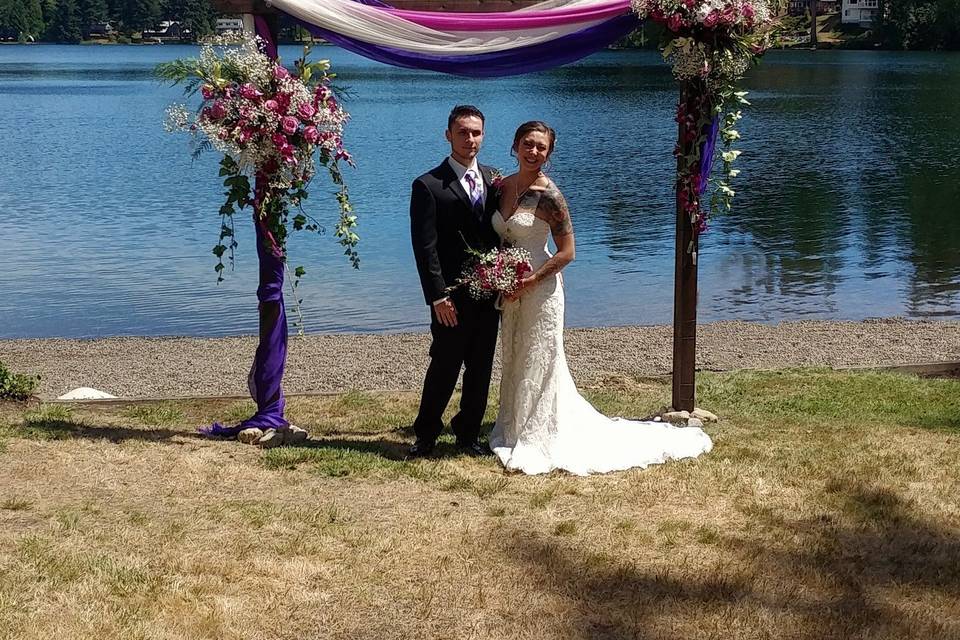 A lakeside wedding