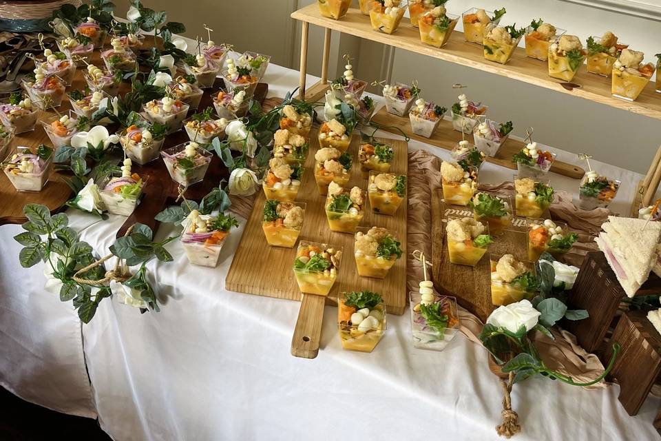 Mini Cups of Ceviche Station