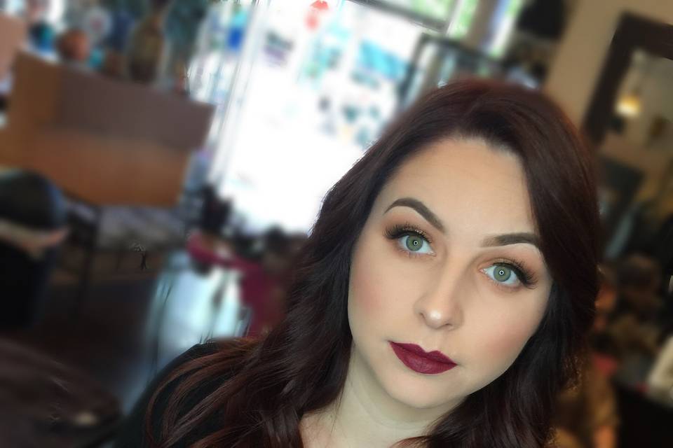 Soft Glam with Bold Lip