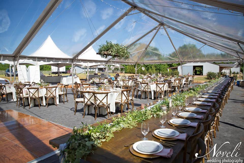 Clear-top tented reception
