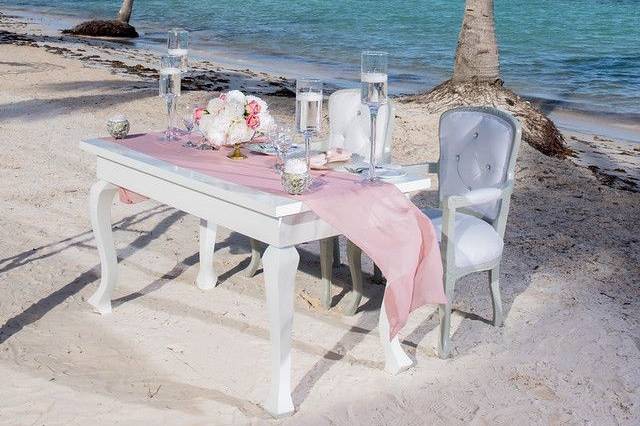 Table for 2 Beach Setting