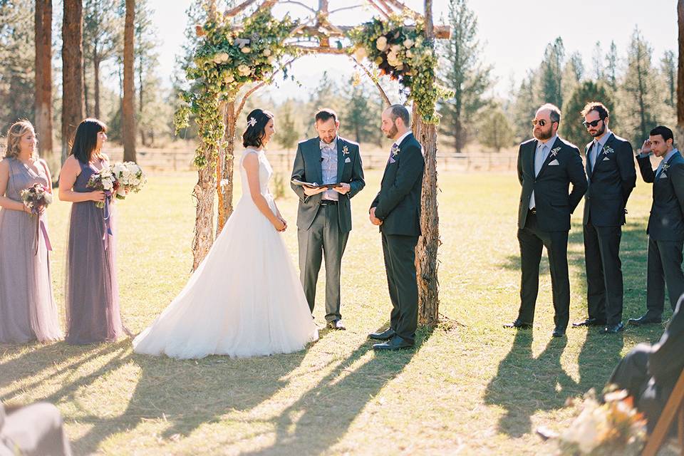 Outdoor wedding ceremony