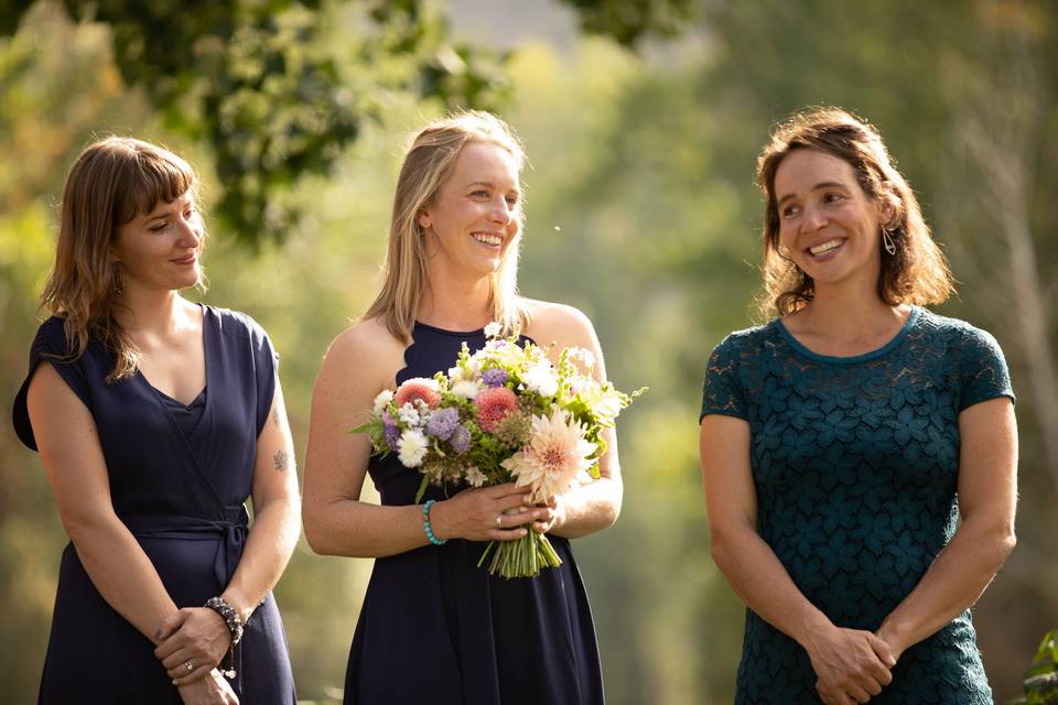 Bridesmaids' grins