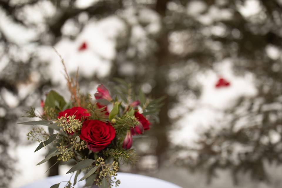Winter wedding setting