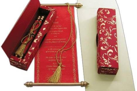Specialty invitations for weddings or indian weddings