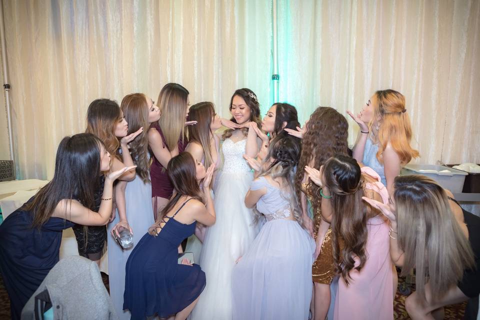 Bride with her friends