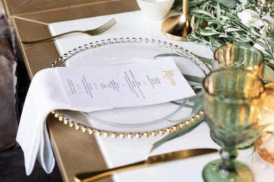 Gold & Green Guest Table