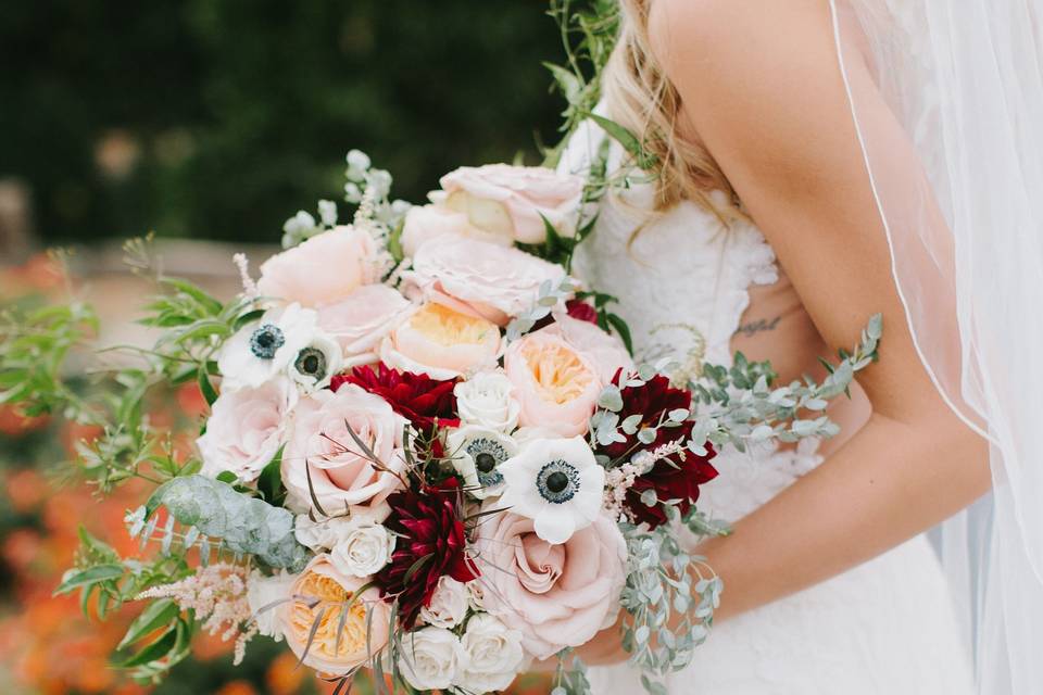 Lady holding a bouquet