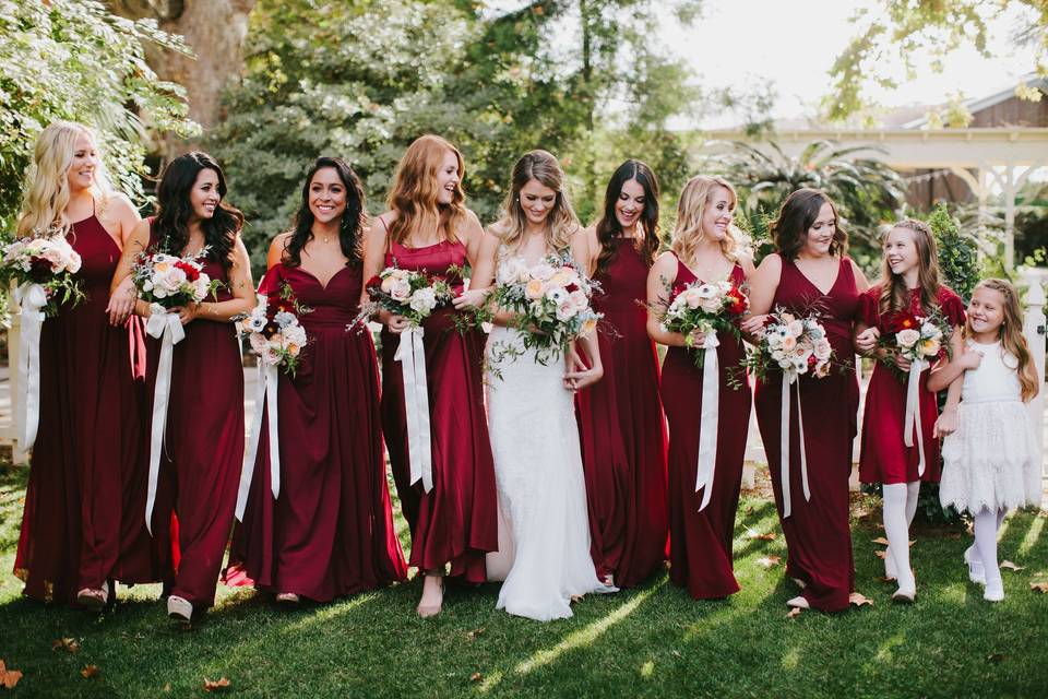 The bride with friends