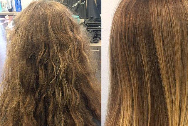 Before and after hair color