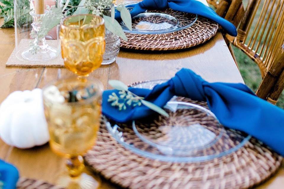 Beautiful blue napkins