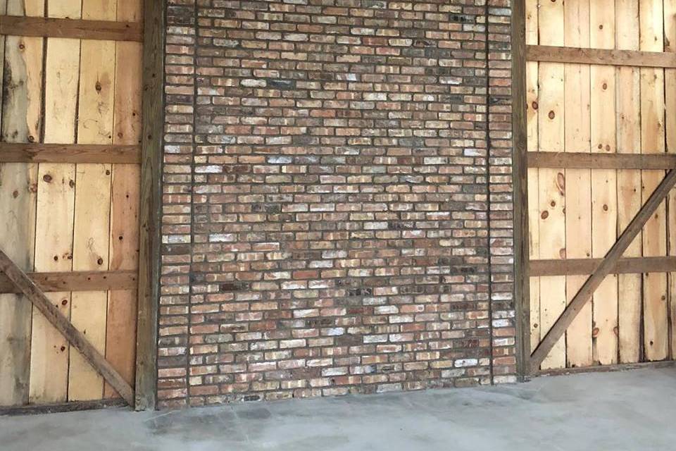 Rustic brick backsplash