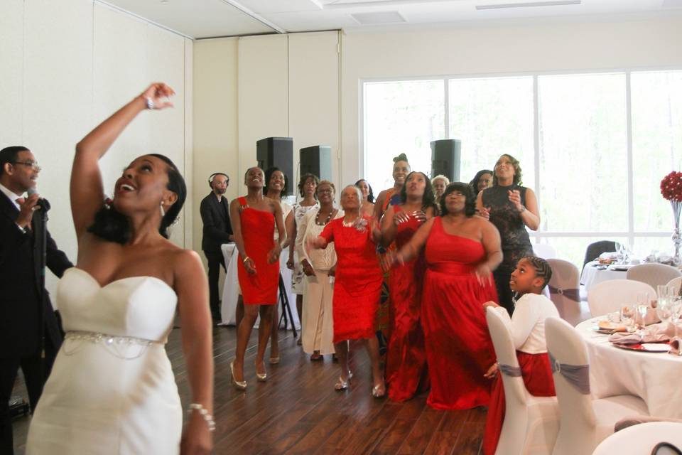 The bride is grooving